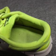 Nike Free Run Shoes Youth Size 7Y Neon Yellow Gray Running Sneakers 580555-701