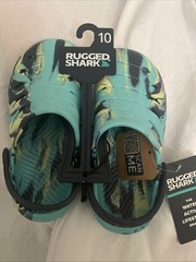 Rugged Shark Toddler Size 10 Teal Multicolor Water Shoe