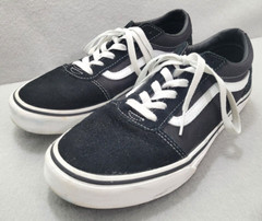 VANS Ward BLACK Canvas & Suede LACE-UP Skater Shoes SNEAKERS Unisex YOUTH 7