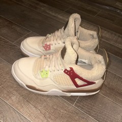 Jordan 4 Retro Where the Wild Things Unisex Kids Sneakers 5Y Beige Brown