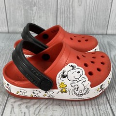 Crocs Size 6c Toddler Infant Peanuts Fun Lab Kids Snoopy Woodstock Red Rare