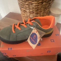 Oomphies romphus Leo Green/Orange Lace Up Low Top Sneakers Kids US 2Y