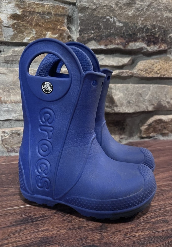 CROCS HANDLE IT BLUE WATERPROOF RAINBOOTS No. 12803 CHILD’S SIZE C8