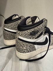 Nike Air Jordan 1 Retro High White Cement Elephant Print Size 4Y