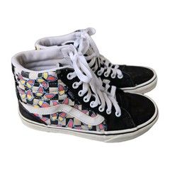 VANS Fillmore Checkerboard Butterfly Skate Shoes Hi Top Womens Sz 6 Lace #721356