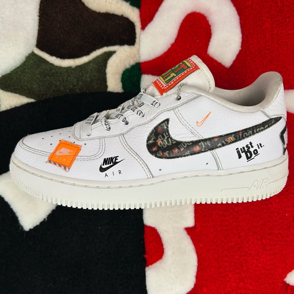 Size 7Y – Nike Air Force 1 Low Just Do It Pack White (GS) *WORN*