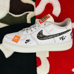 Size 7Y – Nike Air Force 1 Low Just Do It Pack White (GS) *WORN*
