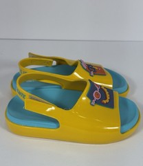 Melissa Mini Slingback Sandals Yellow Blue Cartoon Kids US 9 EU 25 Jelly Shoes