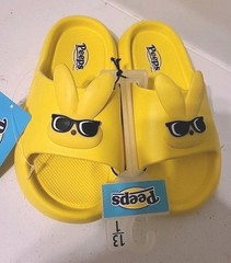 Yellow Peeps Bunny & Sunglass Slip-On Kids Sz 13/1 Shoe Water Friendly Sandals