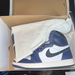 Jordan Air Jordan 1 Retro High OG (GS) Blue/White/Black Leather Sneaker 6.5Y