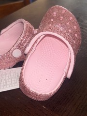 Crocs Classic Chunky Glitter Clog Pink Unisex Kids C7 EU 23-24