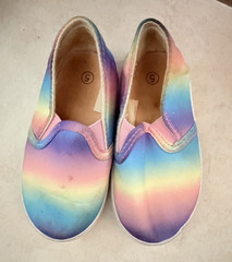 Unisex Kids Rainbow Multicolor Slip-On Casual Low Top Shoes Size 5