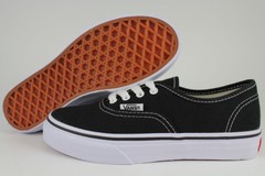 VANS AUTHENTIC BLACK/WHITE CLASSIC SKATE 0EE0BLK BOYS GIRLS KIDS US YOUTH SIZES