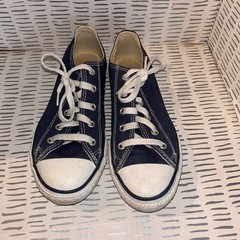Converse All Star Chuck Taylor Low Top Navy Canvas Youth Shoes Size 3 3J237
