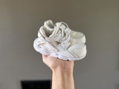 NEW Nike Air Haurache Run Sneakers Triple White, Toddler Kid Size 7C, 704950-110