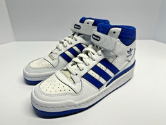 Adidas Forum Mid Kids US 5.5 White Blue Strap High Top Sneakers EU 36 2/3 G57885