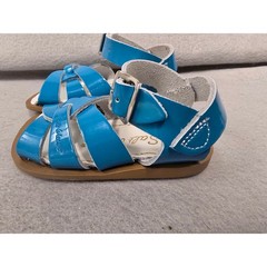 Salt Water Sandals Hoyway Turquoise Blue Patent Leather Toddler Size 3