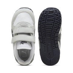 PUMA Unisex-Child ST Runner Hook and Loop, PUMA White-New Navy-Cool Light Gray,