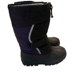 LL Bean Kids Snow Boots Black/purple Winter Cold Weather Insulated Buckle