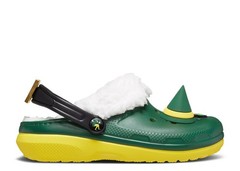 New Buddy The Elf CROCS Classic Clogs Green Big Kids 3 J3 Fur-Lined w/Jibbitz