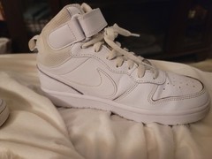 Size 5 (GS) – Nike Court Borough 2 Mid Triple White