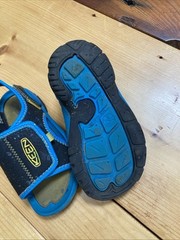 Keen Knotch River 7 Open Toe Sandal Black Turquoise Support Waterproof Hook &Loo
