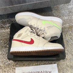 Jordan Air Jordan 1 Mid Utility GS Beige Red Green Blue Youth 6.5Y DO2207-264