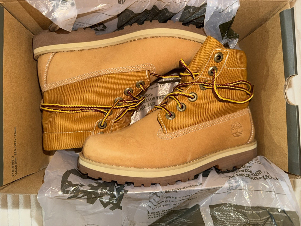Timberland Courma Kid Roll Top Boot Wheat Nubuck Unisex Kids US 4 M