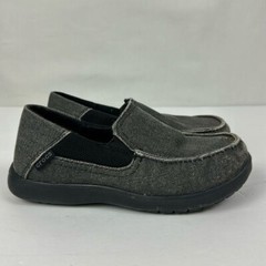 Crocs Big Kids Gray Santa Cruz ll Canvas Slip On Loafers 8.5 Crocs Size J1