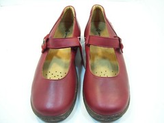 GARVALIN GIRLS SANDALS BUCKLE STRAP CASUAL SHOES RED LEATHER SPAIN SIZE 35