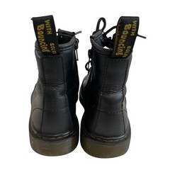 Dr Martens 1460 J Boots kids size 1 black leather lace up zipper combat docs doc