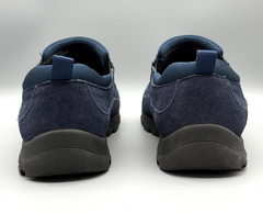Lands End Blue Suede Leather Slip On All Weather Moc Shoes Youth 5W