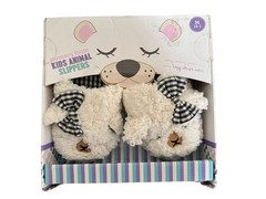 Kids Memory Foam Animal Slippers Teddy Bear Medium (13-1)