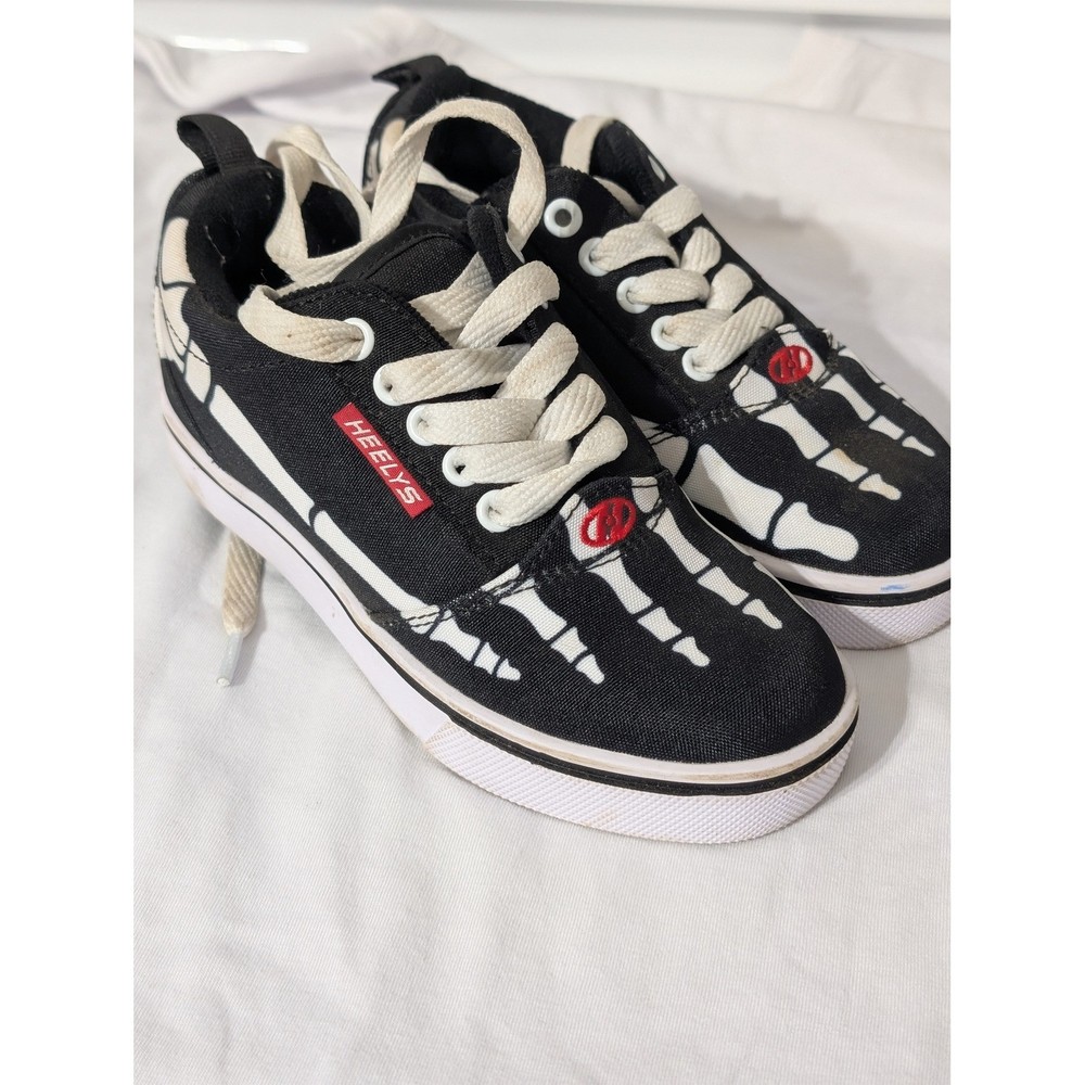 Heelys Pro 20 Prints Skeleton Skate Shoes Black White Kids Youth 13C HES101890