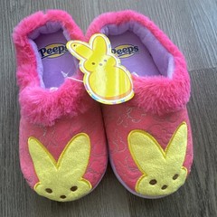 PEEPS Brand Plush Pink Slippers Size 11/12 NWT Easter!! Kids Size