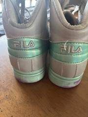 FILA Unisex Kids Mid Top Athletic Sneaker Lace Up White/Purple/Green US 3