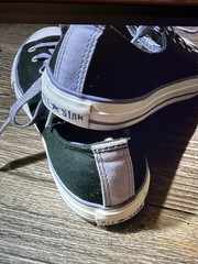 Converse All Star Chuck Taylor 617674F Black & Purple Stars Double Tongue