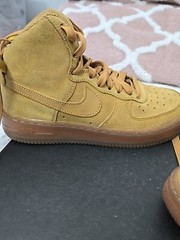 Nike Air Force 1 High LV8 Shoes Wheat Light Brown Size 4Y Style CK0262 700 USED