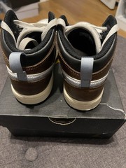 Jordan 1 Mid In White/brown/ Slate Blue In Kids Size 1Y Preschool