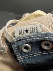 Converse Blue Grey Peel Back High Top Sneakers Shoe Juniors 6 Hip Hop Womens 7.5