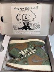 Nike Air Jordan 1 Mid GS Treeline Green Brown Sneakers FQ8101-200 Size 5Y
