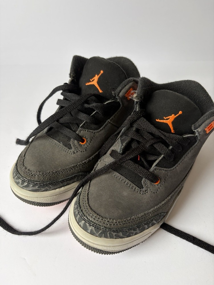 Jordan 3 Retro Fear Pack Toddler TD Size 11C Grey Shoes Sneakers DM0968-080