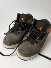 Jordan 3 Retro Fear Pack Toddler TD Size 11C Grey Shoes Sneakers DM0968-080