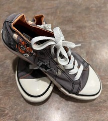 Converse One Star Low Youth Junior Size 1 Gray Canvas Skull Walking Shoes