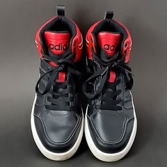 Adidas Shoes Raleigh 9TIS MID Unisex Kids Sz 7 Basketball Sneakers Black Red