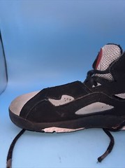 Jordan True Flight Black/Red/Gray Lifestyle Sneakers Size 2.5Y (343796-060)