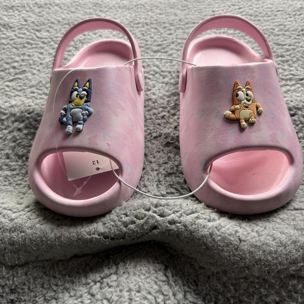 Bluey Sandals Kids Size 12 Pink Clog Slides Blue Bingo Summer Casual New