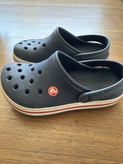 Crocs Original Crocband Kids‘ Clogs Navy Blue With Red Stripe J3 Size