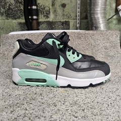 Nike Air Max 90 Unisex Kids Black/Gray/Mint Green/White Low Top Sneakers 6.5