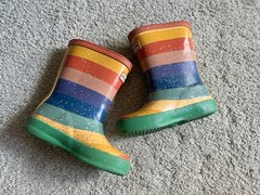 HUNTER Kids Original First Classic Rain Boots Toddler 7/8 US Rainbow Glitter